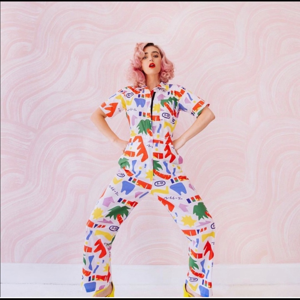 SOLD NWT nooworks coverall jumpsuit in A-OK